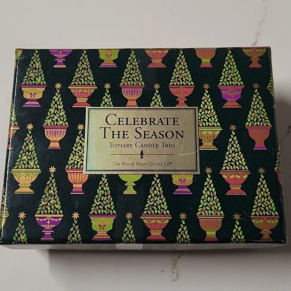 The White Barn Candle Co Celebrate The Season Topiary Candle Trio
